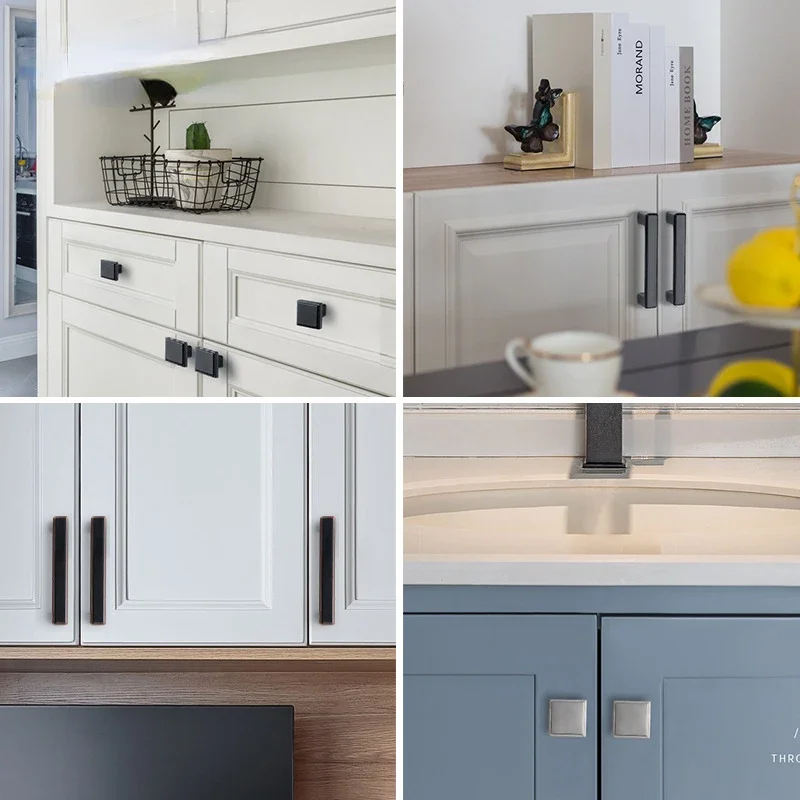 Møbelhåndtak skuffeknotter og håndtak for skap garderobe dørhåndtak i sinklegering 96mm/128mm/160mm/192mm/320mm- hulls deling