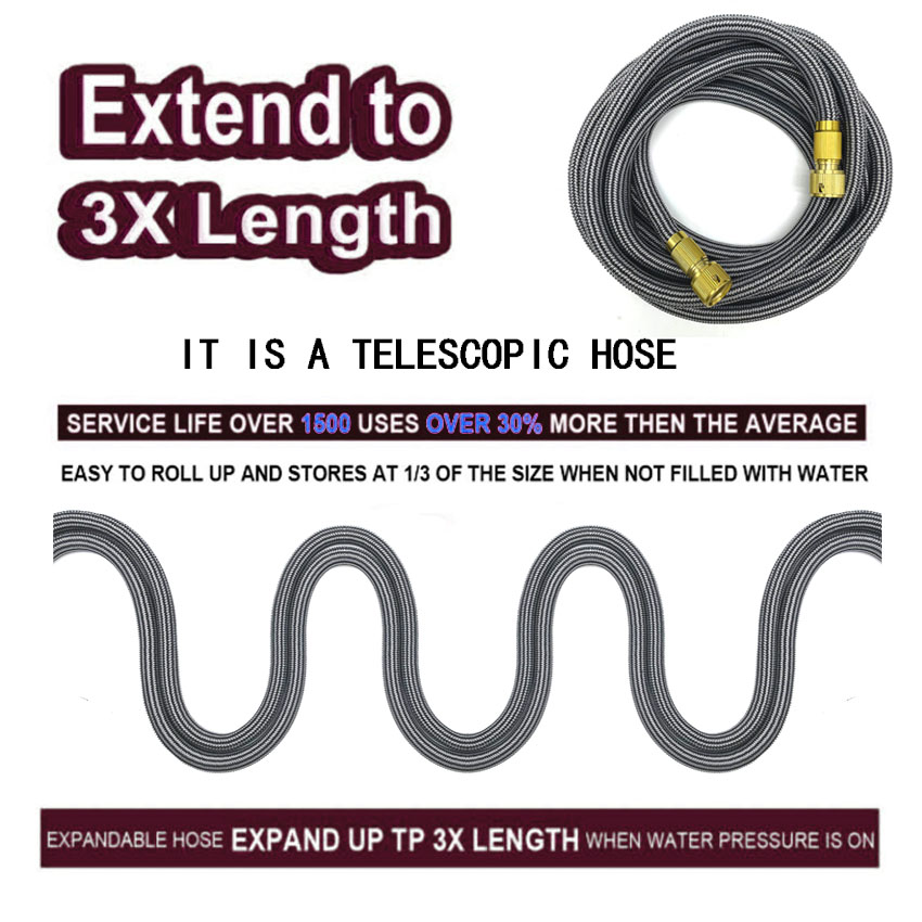 Expandable 17-150ft Garden Watering Hose High Pressure Car Wash Magic Flexible Rubber Water Hose Jardin Irrigation Pipe Tool