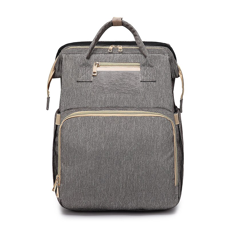 Mode Luiertassen Rugzak Multifunctionele Opvouwbare Baby Bed Wieg Tas Grote Capaciteit Wandelwagen Zak Isolatie Verpleging: Gray1