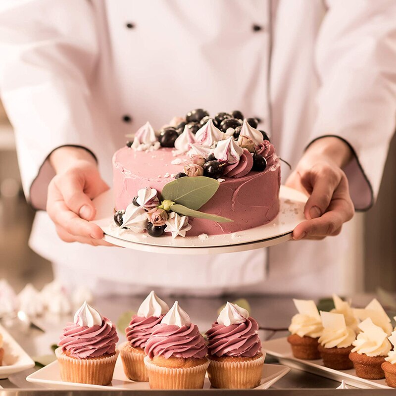 Set of 5 Gold/White Cake Board 6/8/10/12/14 Inchesround Cake Base Board Thin Cardboard Circles Cakes Decorating Supplies 0109