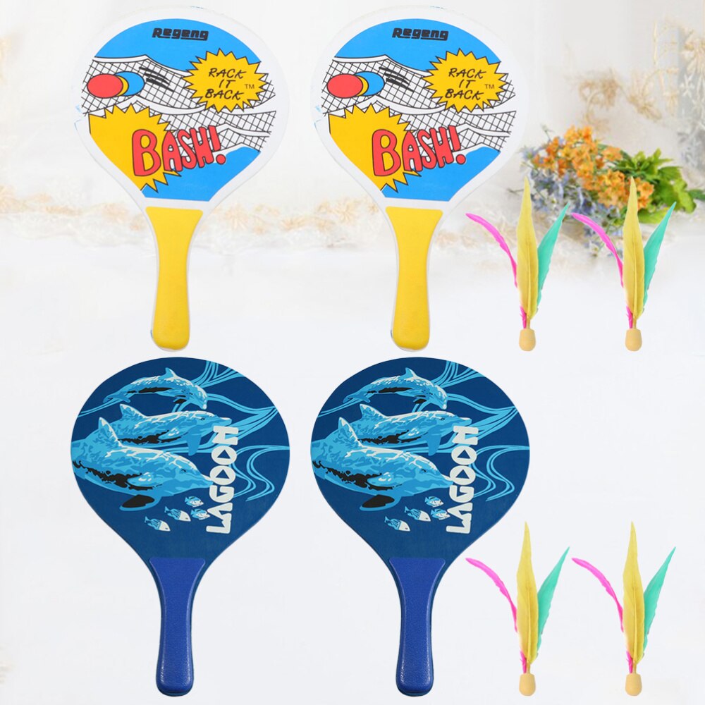 2Set Van Board Badminton Racket Strand Racket Zeven Lagen Hoogwaardige Populier Hout Tafeltennis Racket