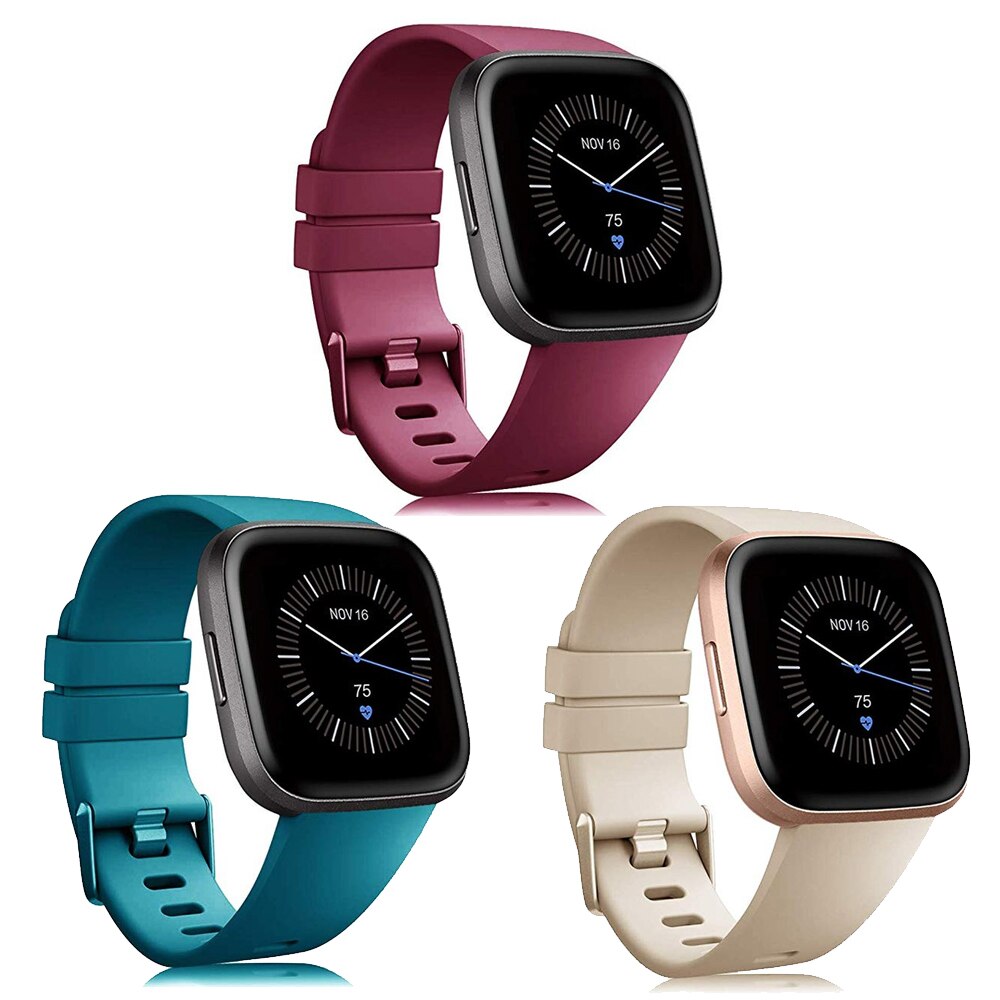 3pcs Strap For Fitbit Versa 2 Band Soft Silicone Wrist Waterproof Replacement Watch Strap For Fitbit Versa/Versa 2: 2 / S