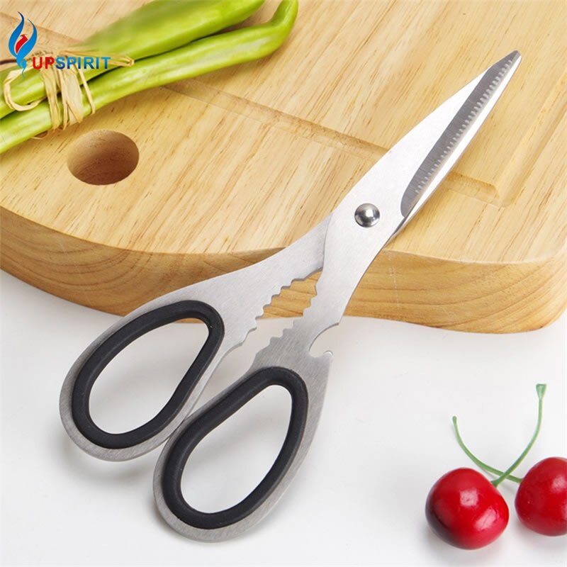 Upspirit 6in1 Food Scissors Stainless Steel Meat Chicken Boning Shears Fruit Vegetable Knife Nut Bottle Opener Kitchen Knives