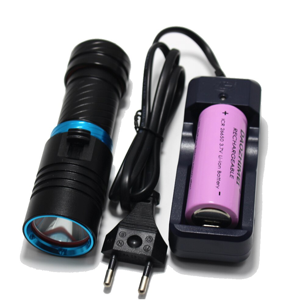 5000Lm XM-L2 Waterdicht Duik Onderwater 80 Meter LED Duiken Zaklamp Fakkel Lamp Licht Camping Lanterna Met Traploos dimmen