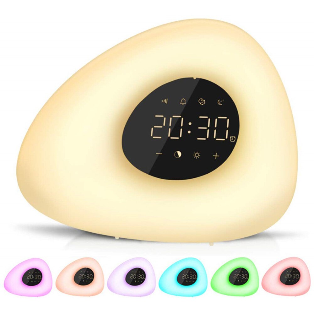 Spectrum Atmosphere Light Ambient Light Alarm Clock Wake Up Light Sunrise Sunset Simulation with 10 Nature Sounds 7 Colors Light