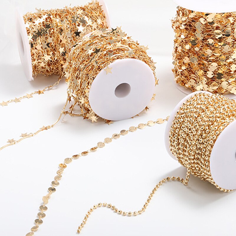 No Faded 1meter Chains Star Link Copper Chains DIY Jewelry Findings for Women Necklace Bracelet Making Supplies