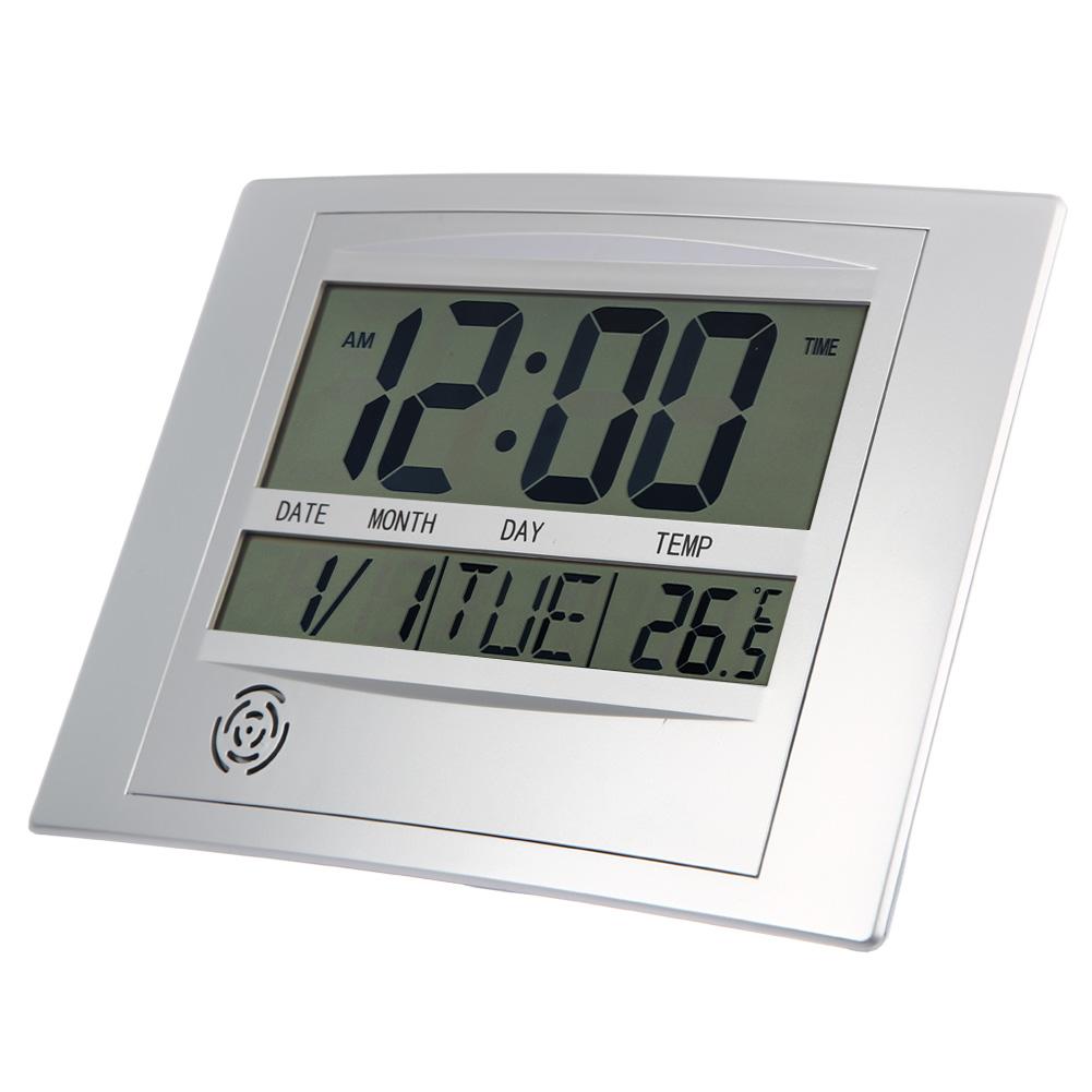 Technology Digital Indoor Clock Temperature Meter LED Wall Clockr Battery Not Included Month Date Weekday Monitors temperature