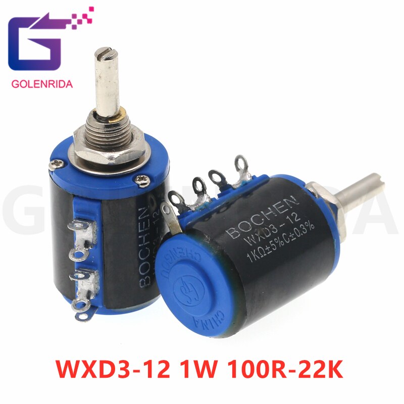1 stücke WXD3-12-2W 100 220 470 1K 2K2 3K3 4K7 10K 22K 33K 47K Ohm 100R 220R 470R 2,2 K 3,3 K 4,7 K WXD3-12 2W Draht Potentiometer