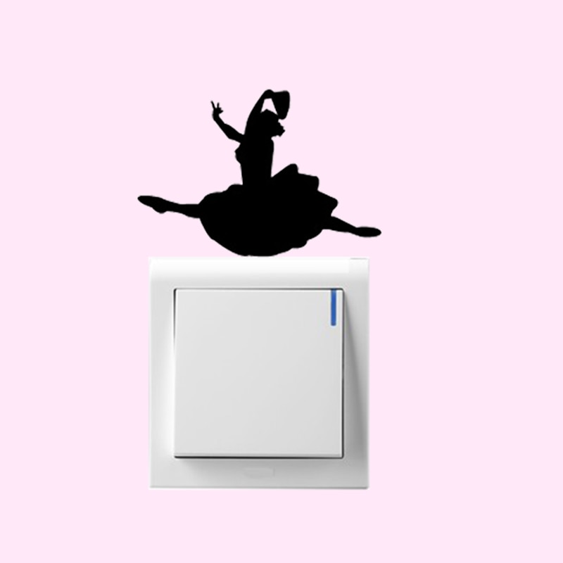 Wall Sticker for Dance room Bedroom black Ballet Dancer Dancing Home Decoration Vinyl Switch Sticker Decal #0632