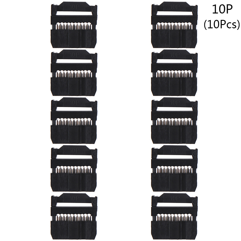 10set 6/8/10/12/14-50Pin IDC Socket Pin Dual Rij Toonhoogte 2.54mm IDC connector 6-50 Pin Kabel Socket Plug Lint Kabel Connector: Lavendel