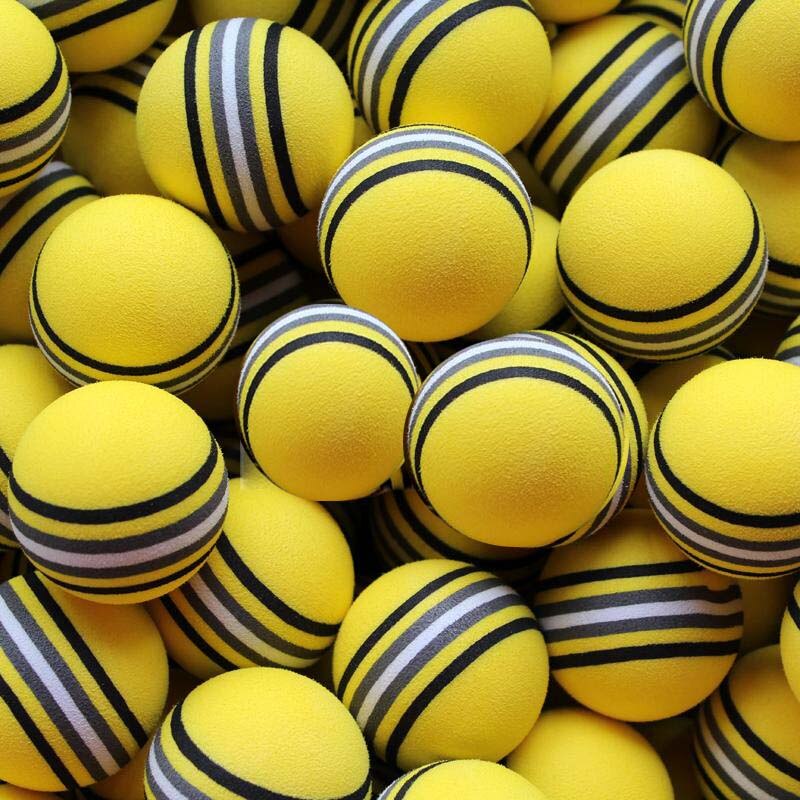 12ea inomhus övningsboll för golf i flera färger svampboll eva mjuk boll regnbåge boll: Gul