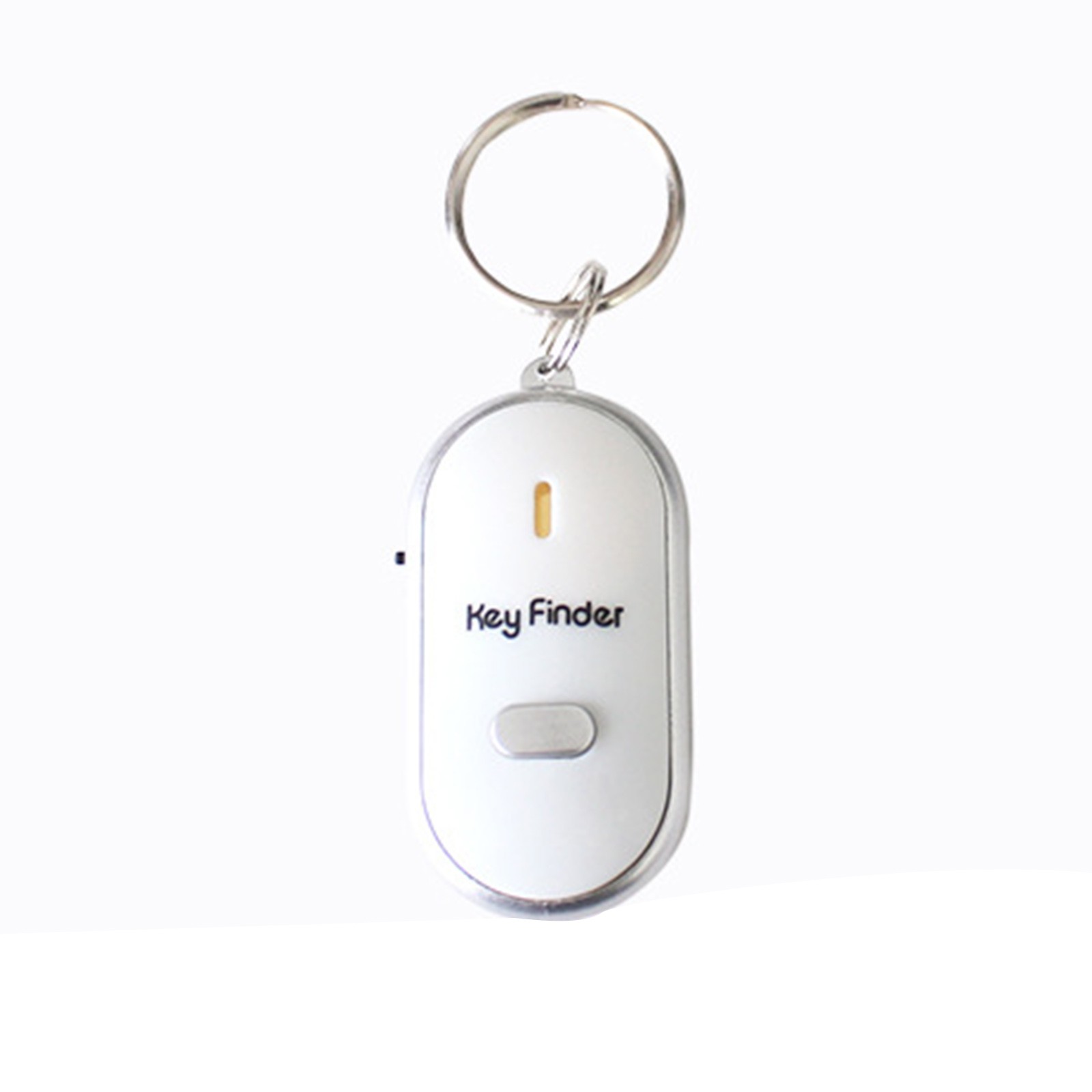 LED Key Finder Anti-Lost Locator Keychain Whistle Sound Control Locator Mini Portable Anti-lost Device Keychain: White 