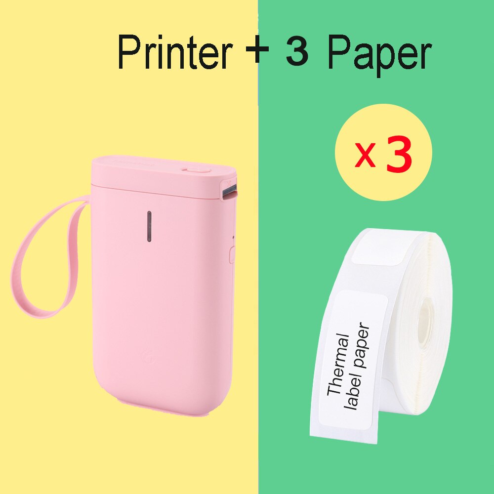 Wireless Label Printer Portable Pocket D11 Label Printer Bluetooth Thermal Label Printer Fast Printing Home Use Office Printer: D61 3 Pink