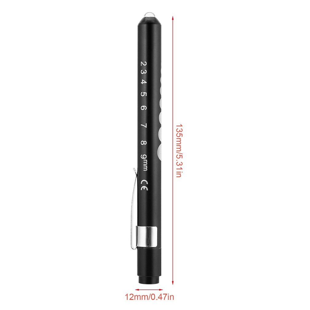 Luz de aluminio medial surrical Penlight doct-ors, linterna de pluma clínica con escala, primeros auxilios, cuidado de la boca/oreja