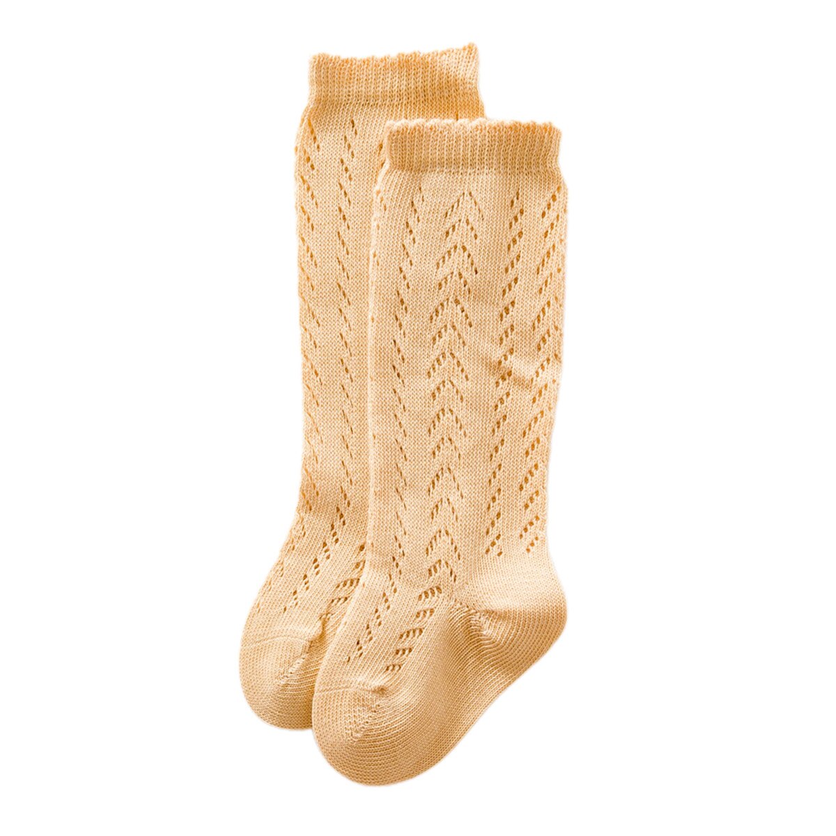 Baby peuter meisjes jongens effen sokken kinderen kind kniekousen beenwarmers mesh ademend antislip zachte sokken 0-3y: Geel / 12m