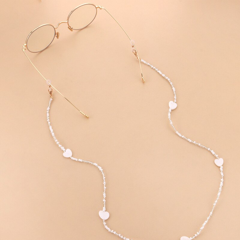 Crystal Cherry Glasses Chain Cute Transparent Beads Pearl Mask Chain Neck Straps Sunglasses Lanyard Women Jewelry