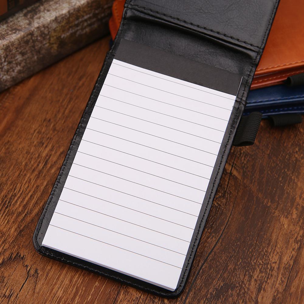 Multifunktionel lommeplanner  a7 notesbog lille notesblok note bog læderbetræk forretning dagbog memoer kontor skole papirvarer sup