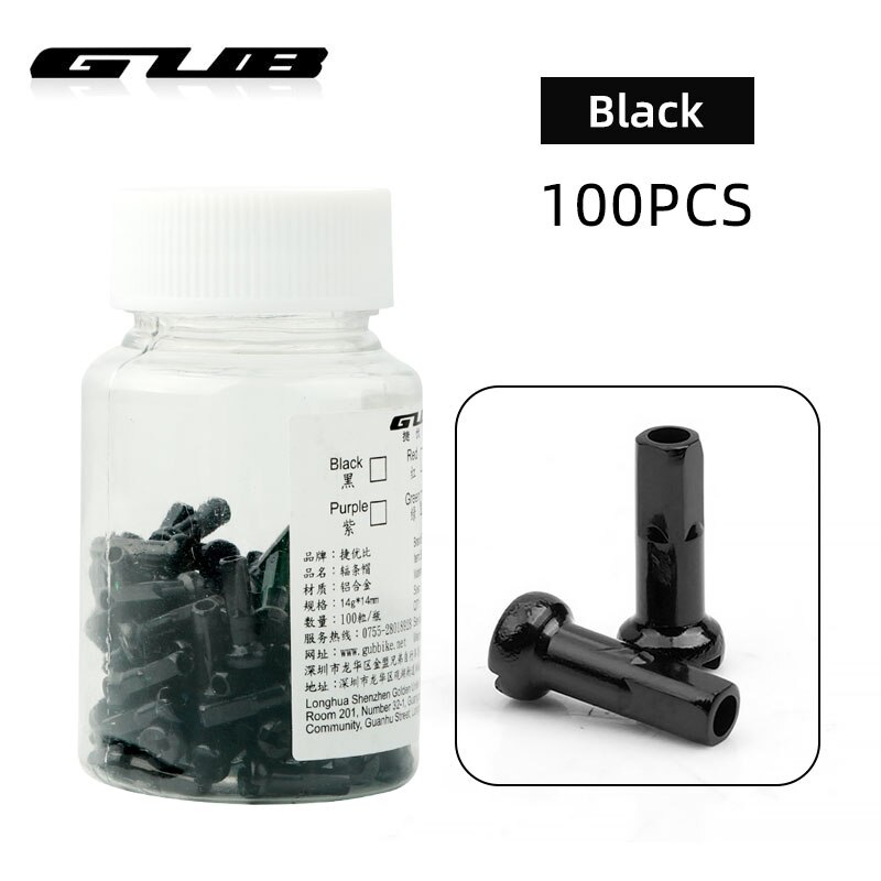 Gub 100 stk eiker nipler cnc-maskinerte elokserte  g14 eiker caps legering lett vekt flerfarge alternativer sykkel hjul felg deler: Snakket nippel svart