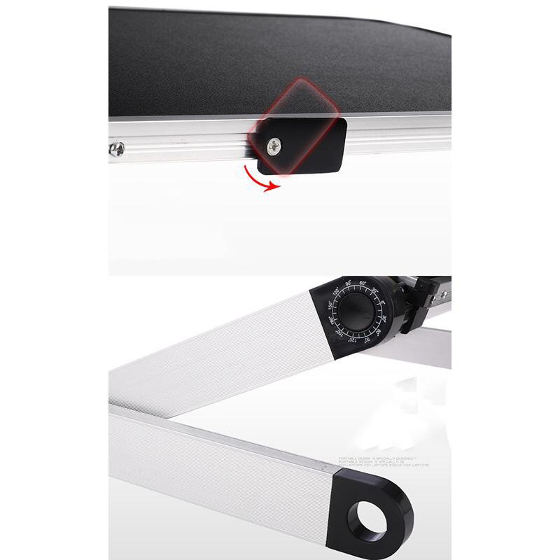 Portable Adjustable Laptop Table For Foldable Laptop Desk Computer Mesa Para Notebook Stand Tray For Sofa Bed Black
