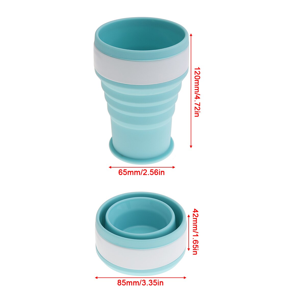 350ml 2 färger bärbar cirkulär skalbar vikbar silikonkopp med tjuder för  - 50 grader ~ 200 grader