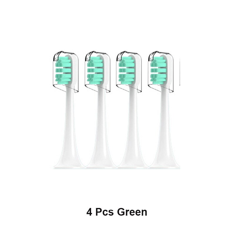 For xiaomi Mijia T300/T500/T700 Sonic Electric Toothbrush Heads Replaceable Refill Nozzles 4 Colors with Anti-Dust Caps 4/20Pcs: Yellow
