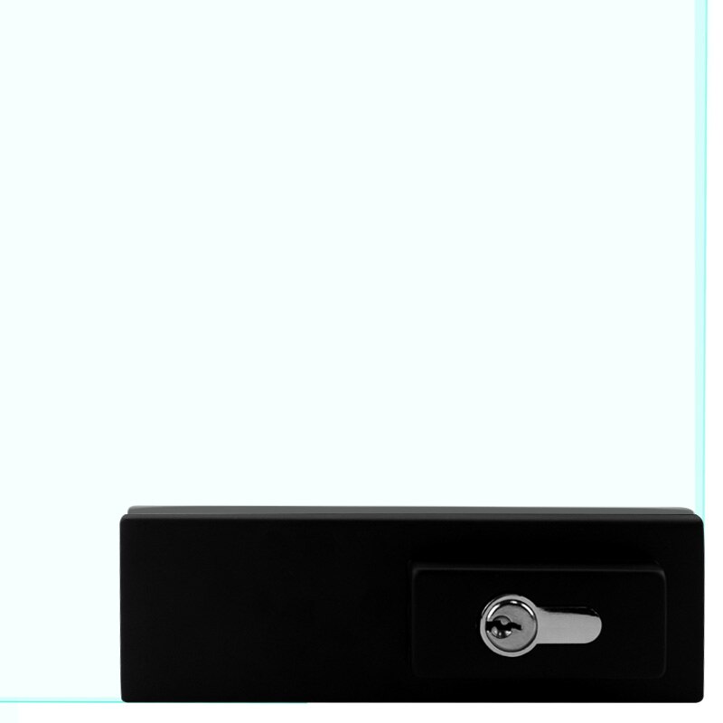 Stainless Steel Frameless Glass Door Lock Sliding Door Lock With 3 Keys Anti-Theft Security Door Lock Matte Black 10-12 mm