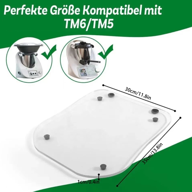 Gleitbrett für Thermomix TM6 TM5 Segelflugzeuge, Acryl-Rollbrett, Acryl-Anti-Rutsch-Pad, Schieber, Theke, Küchengeräte
