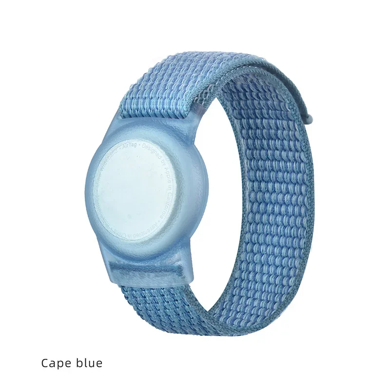 Voor Apple AirTags Kinderpolsbandjes Zachte siliconen band Antikras Cover Accessoires voor Air Tags Airtag Horlogeband Armband: XXL / Blauw