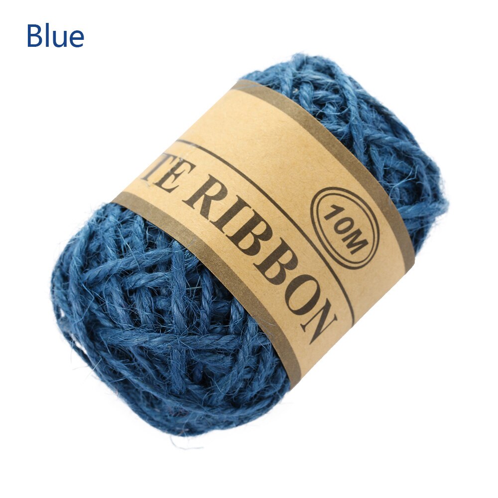 10m natuurlijke jute touw diy touw koord hennep touw 1mm rustieke verpakking touw bruiloft sticker huis textiel kleding decoratie: Blauw