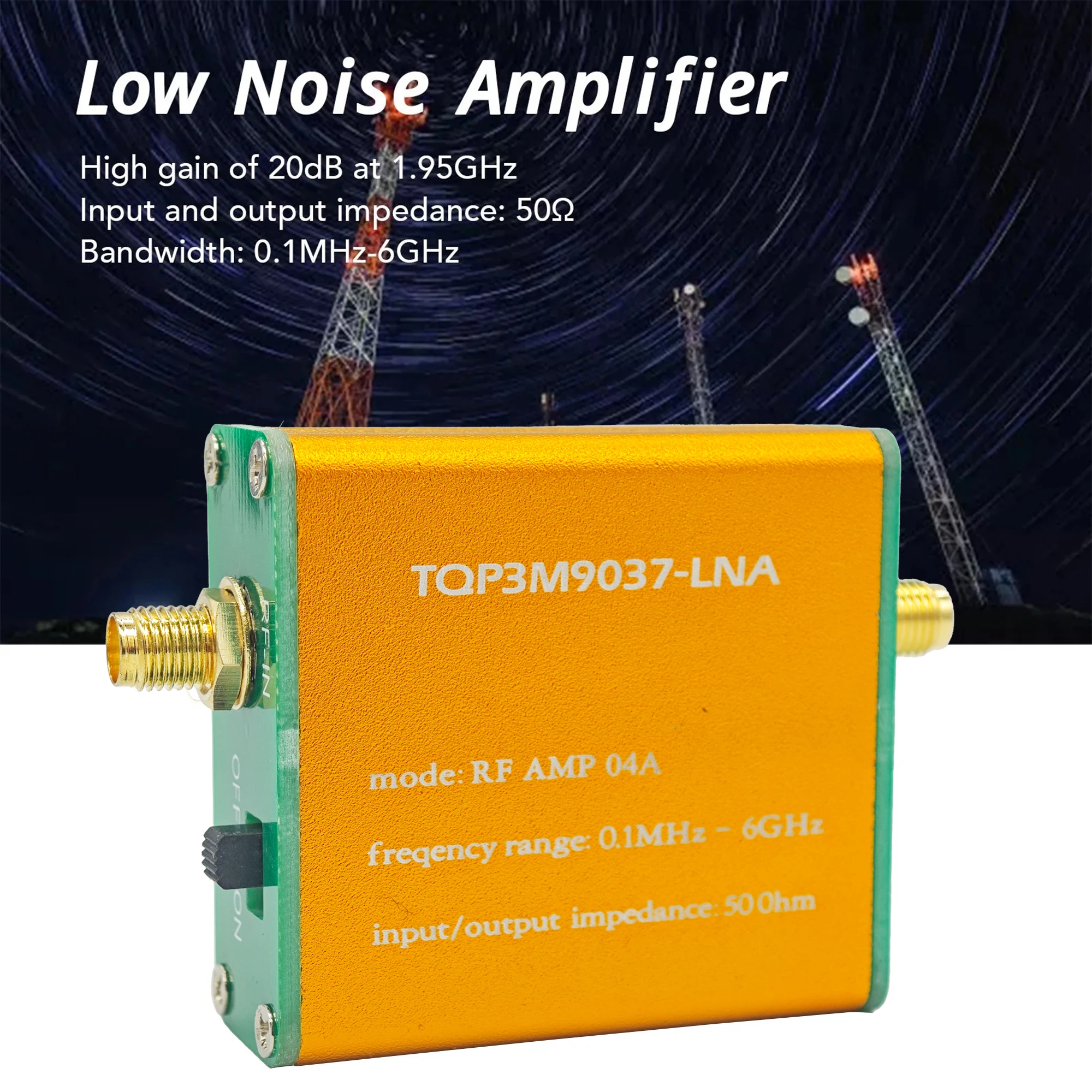 Módulo amplificador RF TQP3M9037-LNA: amplificador de bajo ruido para rango de frecuencia de señal de refuerzo de 0,1 MHz a 6 GHz I2S2