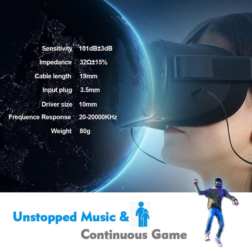 In-Ear Oordopjes Koptelefoon Compatibel Met Oculus Quest Vr Headset Met Oortelefoon Opbergdoos