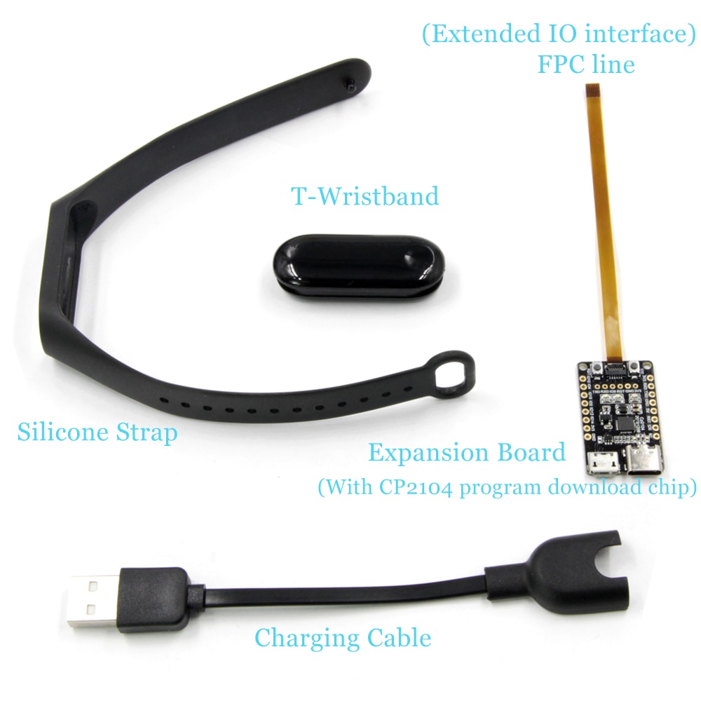 Chip principal ESP32-PICO-D4 LILYGO®TTGO-pulsera inteligente programable, pulsera de silicona con pantalla IPS de 0,96 pulgadas, DIY