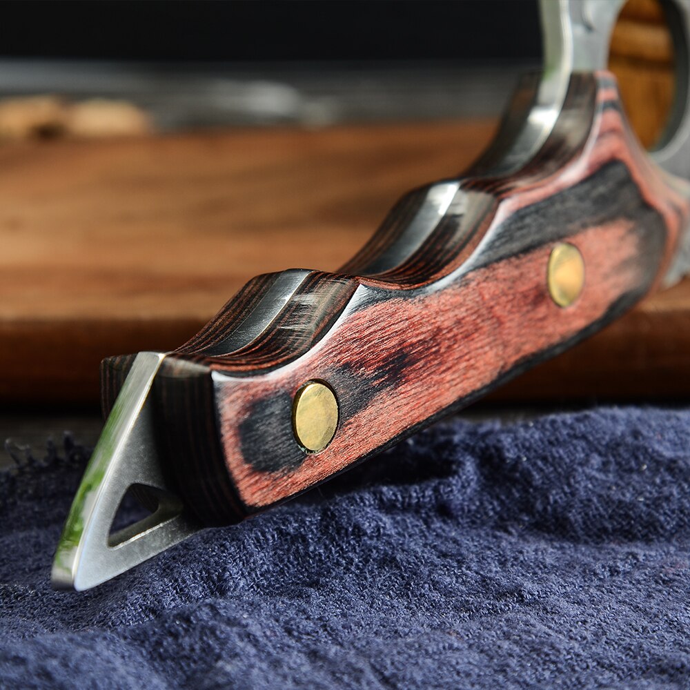 Kitchen Knife Sheath Leather Case Set 6.5 Inch Cleaver Slicing Chef Knife Stainless Steel Kitchen Cutlery Tool