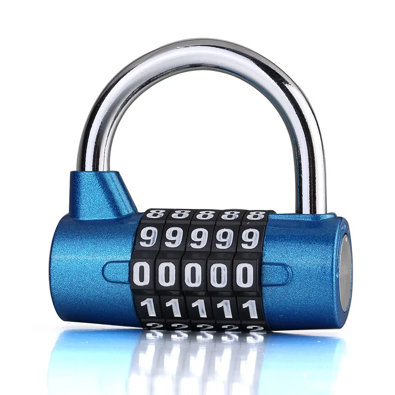 4,5 Digit Number Combination Travel Password Lock Zinc Alloy Combination Padlock 4 Colors Coded Lock Security Safely Code: Blue