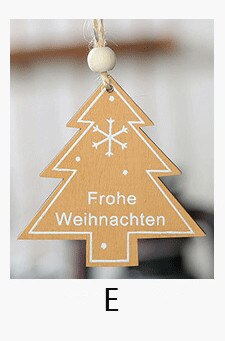 Kerst Houten Geschilderde Elanden Kleine Boom Hanger Dress Up Opknoping Print Houten Boom Ornamenten: E