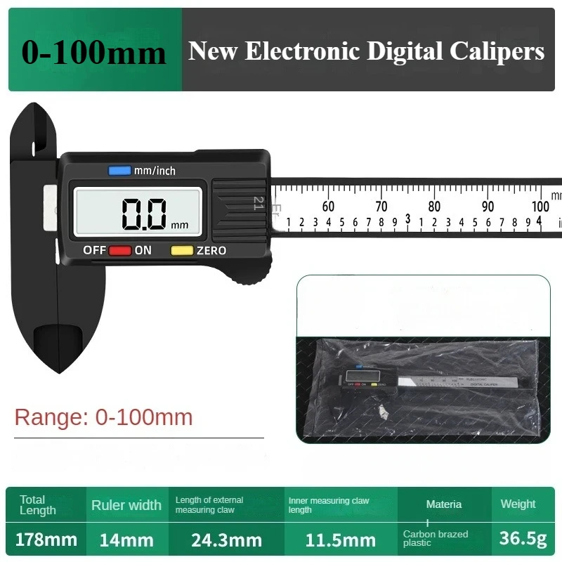 Carbon Fiber Dial Tools Digital Ruler Tool 150 Mm Vernier Caliper Microcirculation Measurement Tool Pied a Coulisse Carpentry: Silver