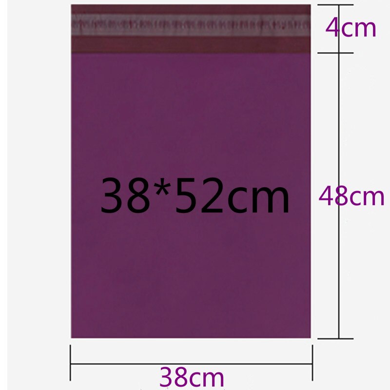 50pcs/lots Purple Tote Bag Express Bag Courier Bags Self-Seal Adhesive Thick Waterproof Plastic Poly Envelope Mailing Bags: 38x52 cm