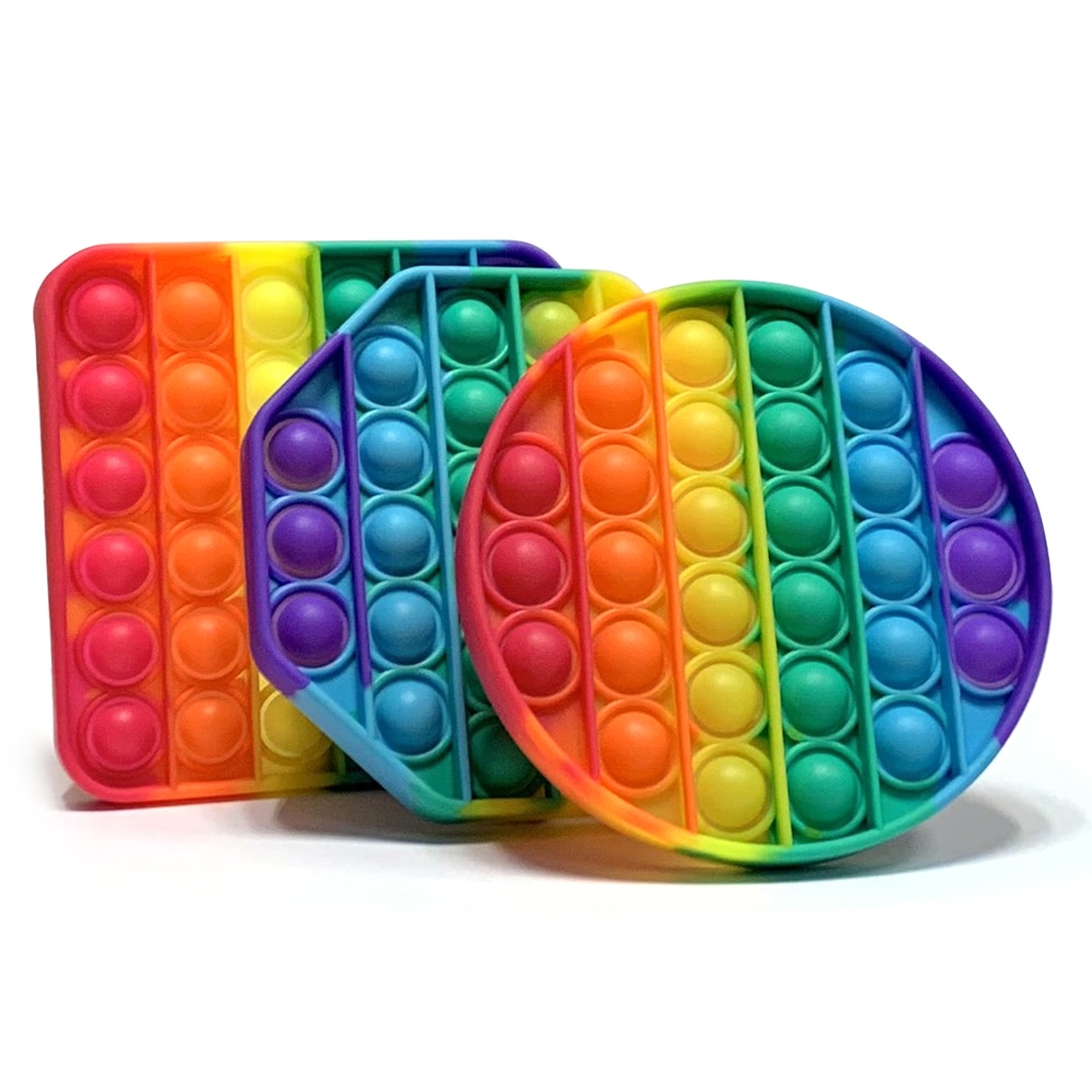 Regenbogen Push Pop Es Zappeln Spielzeug Angst Entlasten Stress Blase Sensorischen Autismus Stressabbau