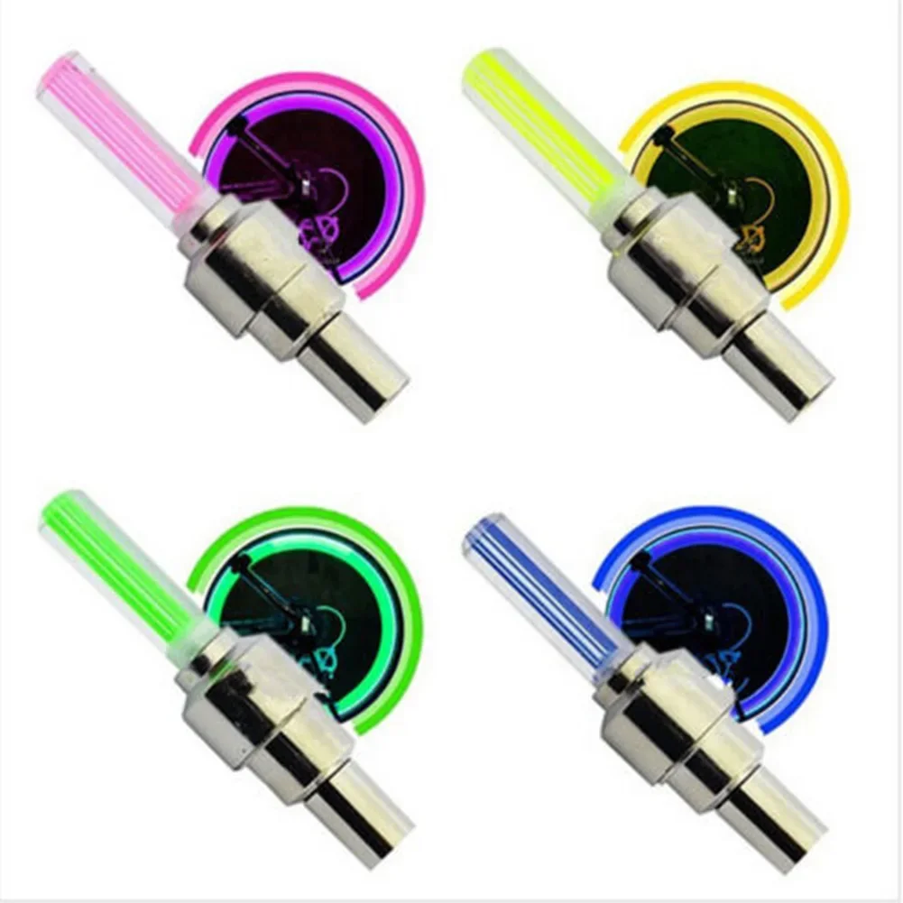Luces LED con Sensor de movimiento para bicicleta, 2 uds., con baterías para carretera, MTB, bicicleta de montaña, tapa de válvula de neumático, accesorios para bicicleta