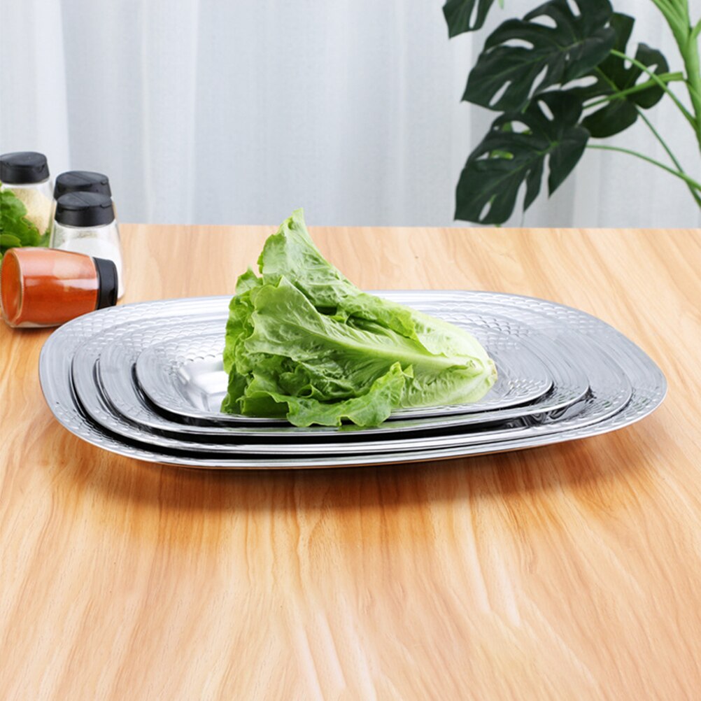 Stainless Steel Food Serving Plate Buffet Plate Serving Fish Plate Fruit Plate