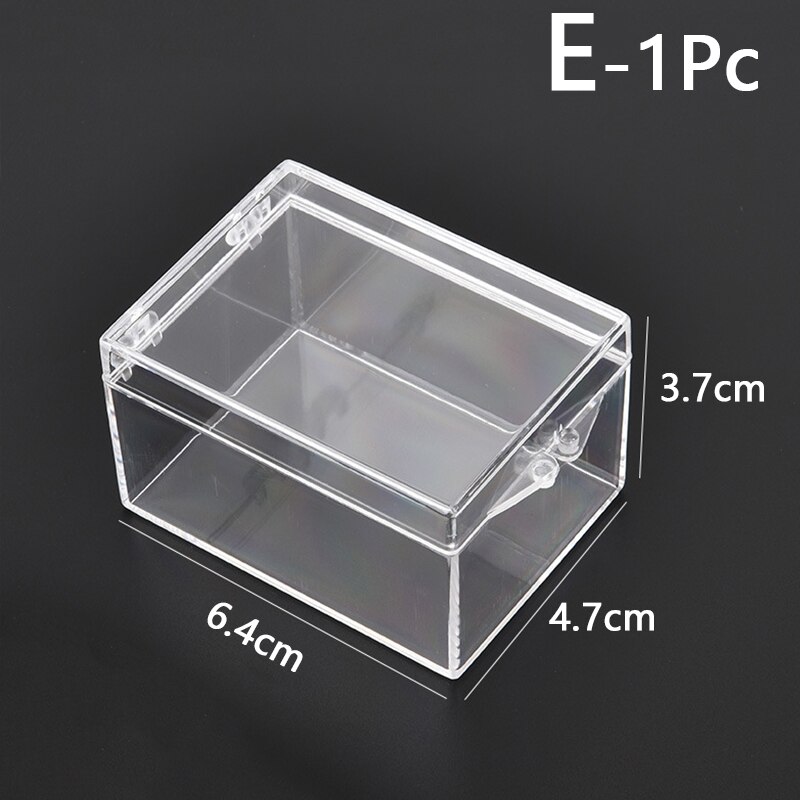 9 Sizes Transparent Small Square Clear Plastic Storage Boxes For Mini Jewelry/Beads/Crafts Case Container Display Packaging Box: E