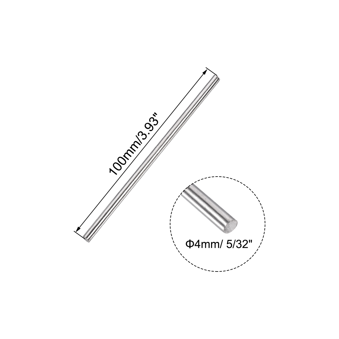 10 Stück 1/1,5/2/2,5/3/4 mm Durchmesser 304 Edelstahlstange 100/150/200/250/300 mm solide runde Schaftstangen für DIY Handwerk Modellauto