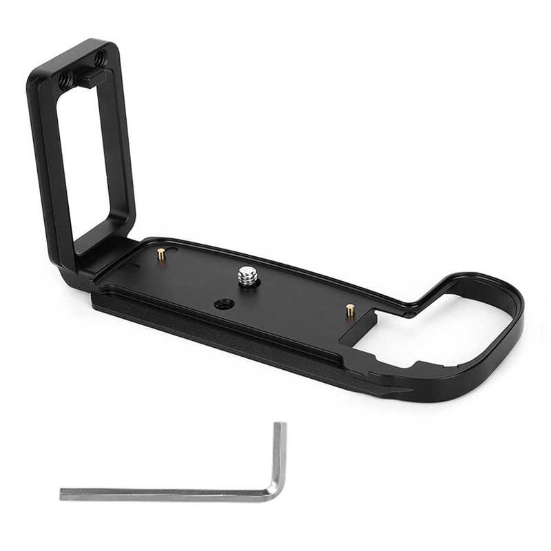 Metal L-Shaped Quick Release Plate Hand Grip L Bracket Vertical Shooting for Canon EOS-R Mirrorless Camera Accessories: Black