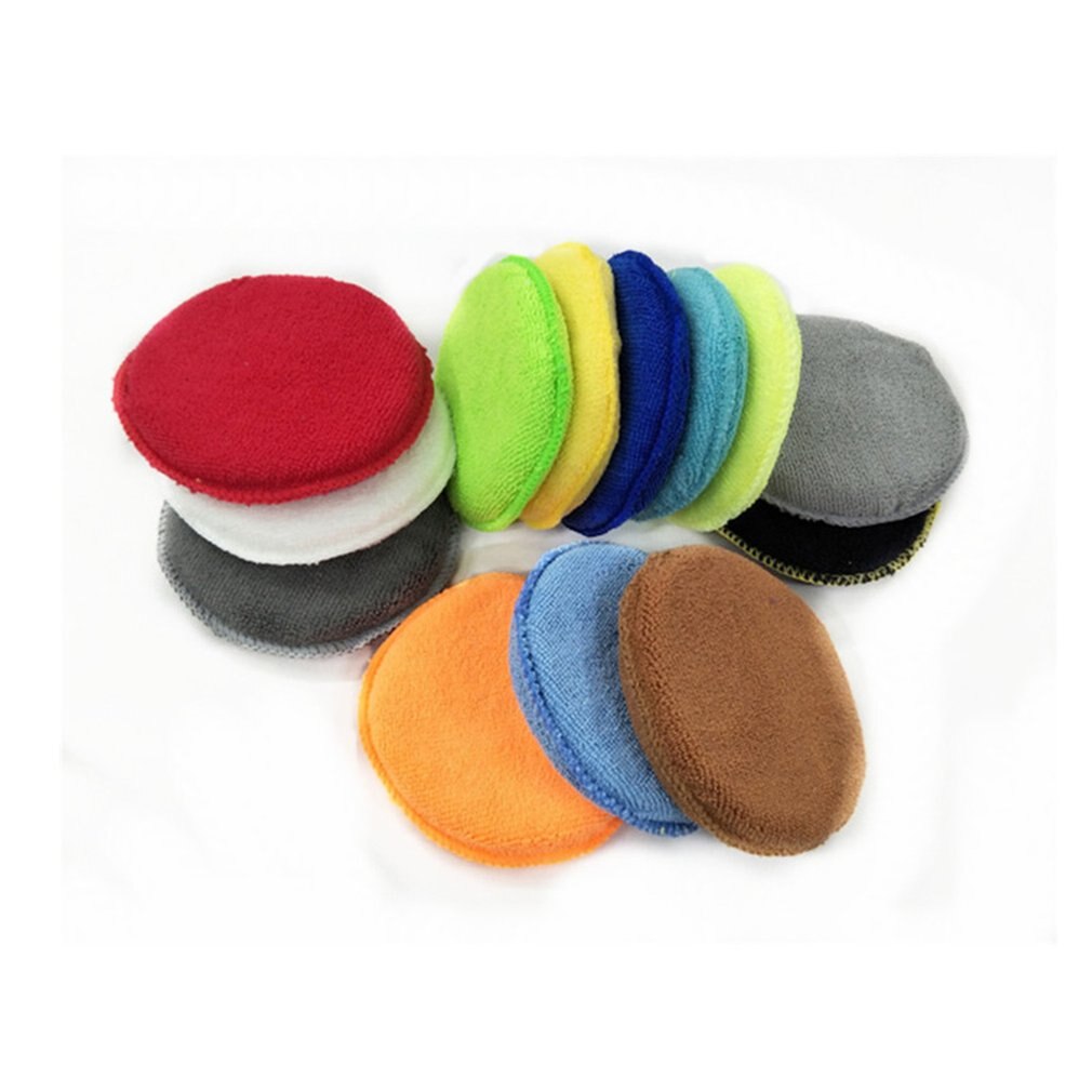 Practical Car Superfine Fiber Round Shape Wax Applicator Pads Polishing Sponges With Net Car Accessories Polisher Pads