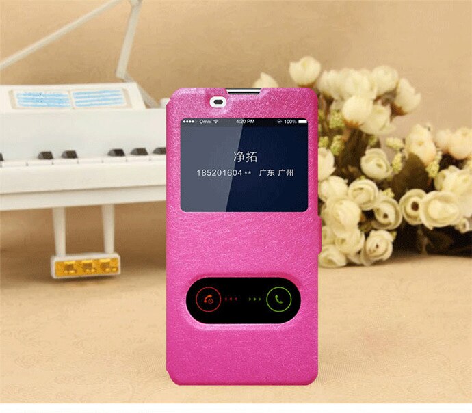 For Huawei Honor 4C Pro / TIT-AL00 HuaweiY6 Pro / TIT-L01 5.0" Case View Window Flip Cover Holder Stand Phone Cases on 4c Pro: rose