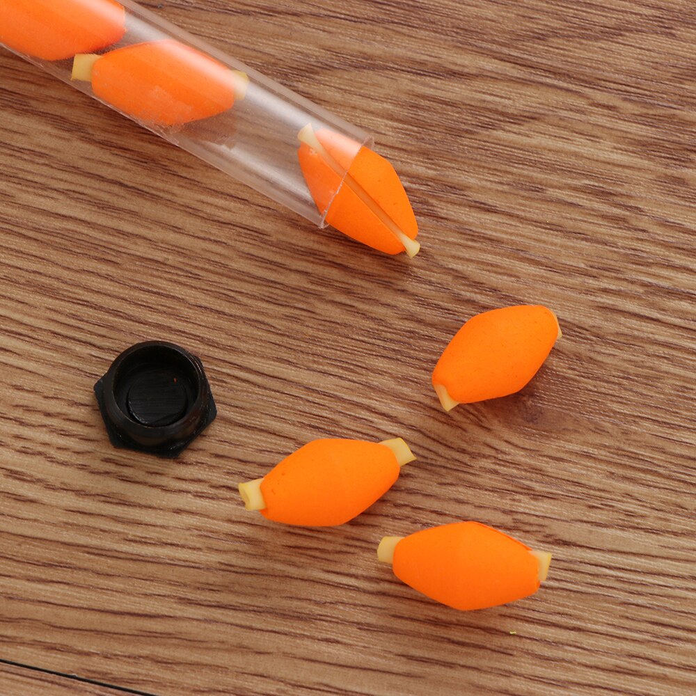 6 stk/sett snap-on fluefiske bobbers flytebøye streik indikator oval fiske flyter perler karpe fiske tilbehør