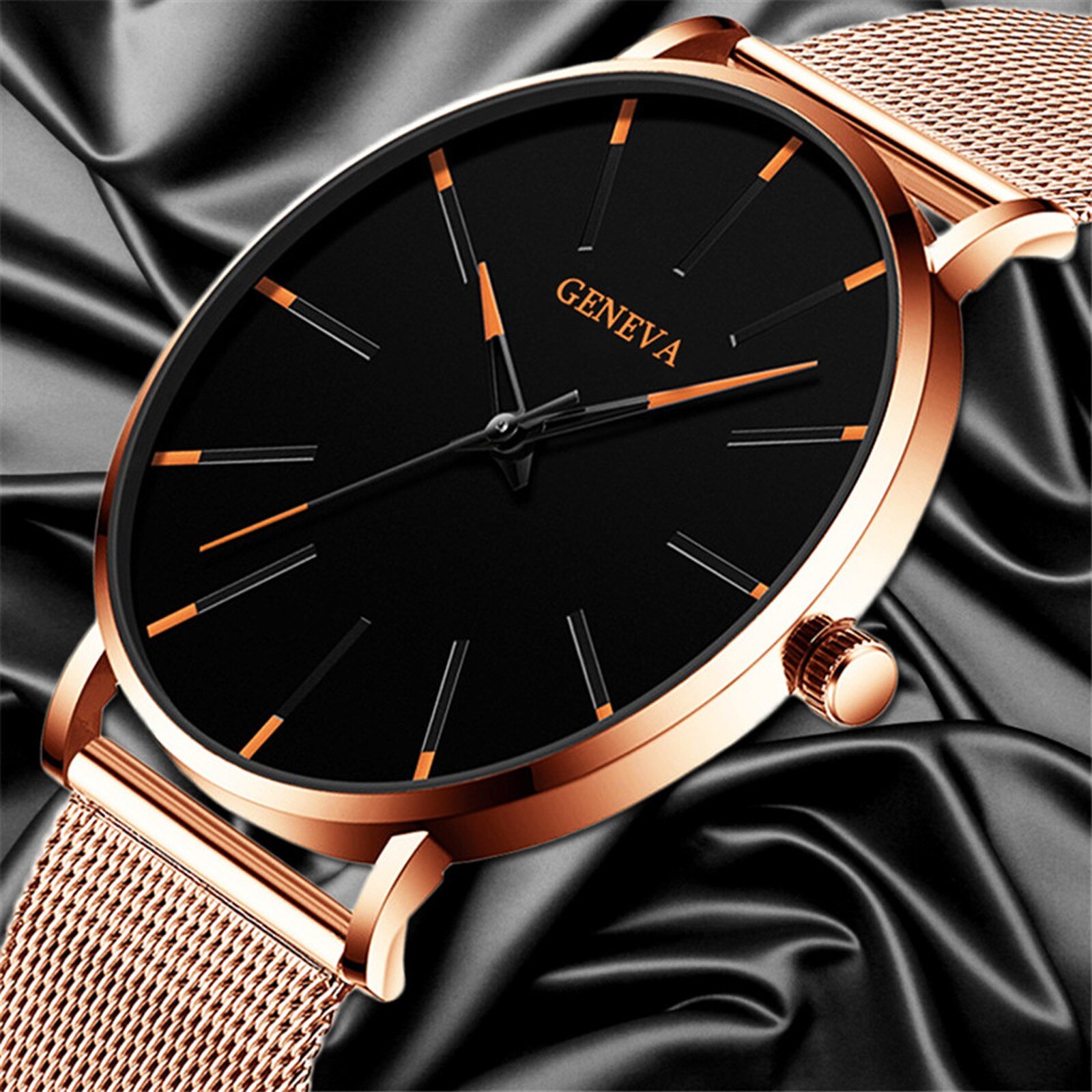 Men's Ultra Thin Watches Business Stainless Steel Mesh Quartz Wrist Watch Males Clock Montre Homme Reloj Hombre