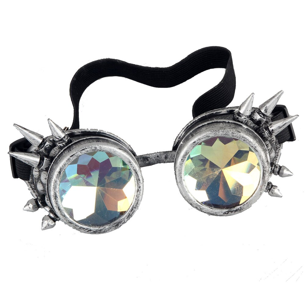 Multicolor Steampunk Goggle Glasses Welding Punk Spiked Gothic Cosplay: Gray