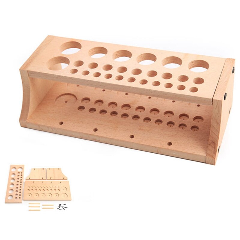 1Set 27 Holes 4 Spool Thread Stand Rack Tool Stamp Stand Beech Rack Leather Holder Diy Storage Holder For Leathercraft Tool Set