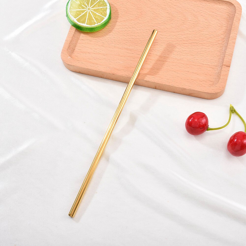 Rainbow Color Reusable Metal Straws Set with Cleaner Brush 304 Stainless Steel Drinking Straw Milk Bar Party Drinkware: JD152